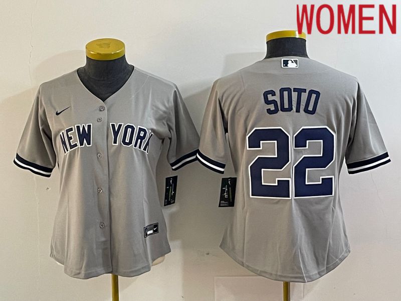 Women New York Yankees #22 Soto Grey Game Nike 2023 MLB Jersey